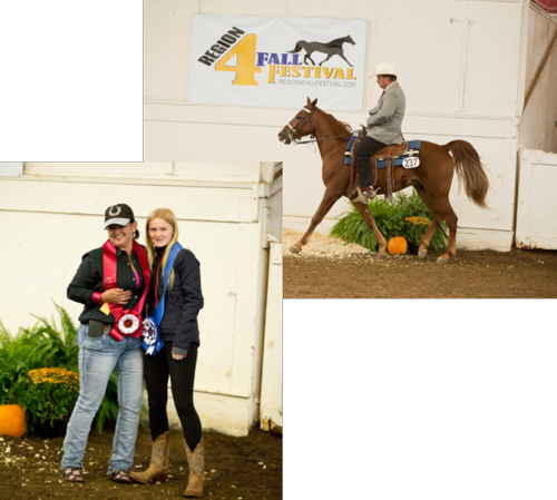Exhibitors with their ribbons at the Region 4 Fall Festival