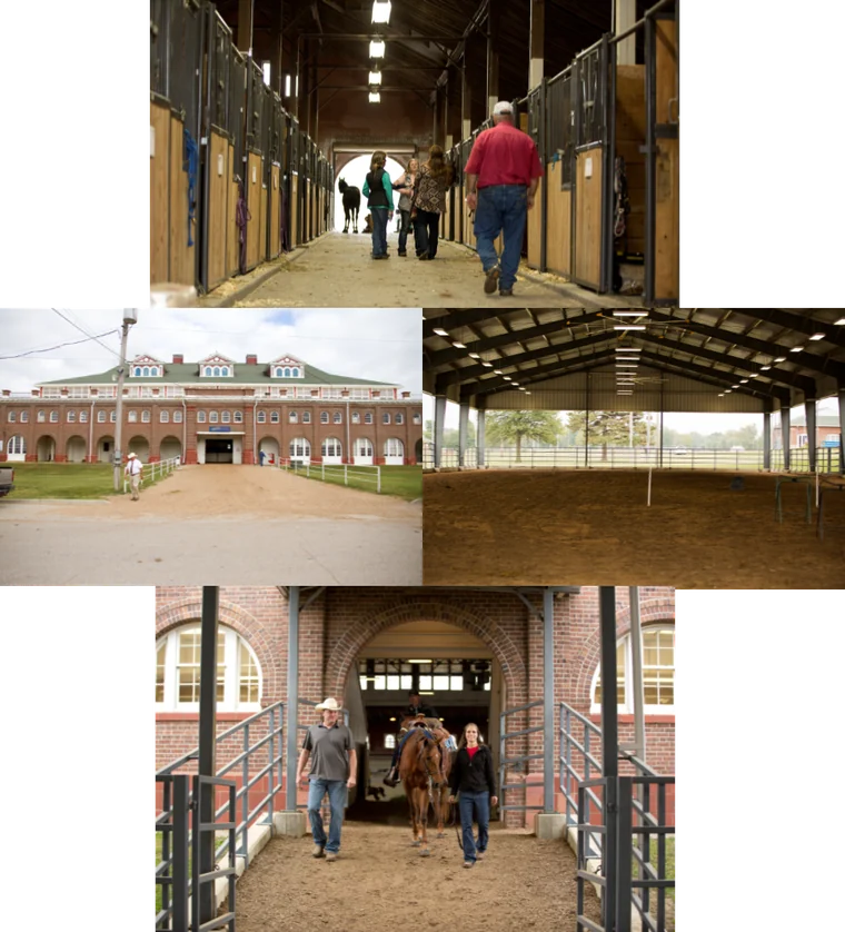 Photos of the Missouri State Fairgrounds barns and arenas